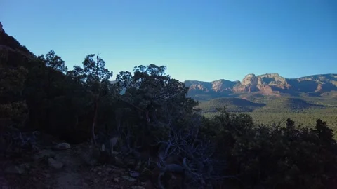 Stabilized fottage of hiking of Devils Bridge trail and Chuckwagon Trail in Video stock 150281098