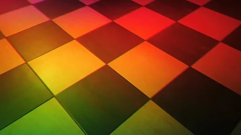 Stabilized shot of an empty black and white chequered dance floor with Stock Footage 113731664