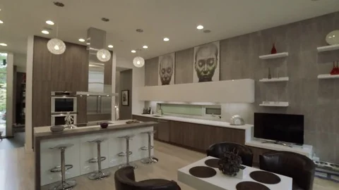 Stabilized shot of a loft style kitchen Video stock 80327023
