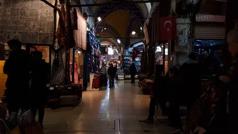 Stabilized smooth hyperlapse from Istanbul Grand Bazaar. Video stock 71747576