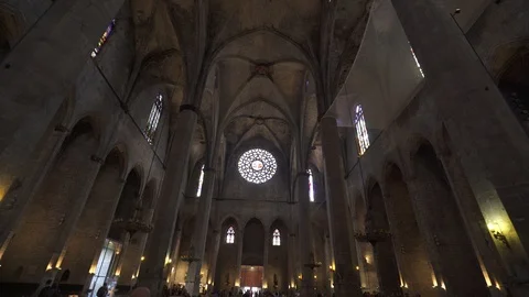 Stabilized walk through of La Grada Familia in Barcelona Stock Footage 108108026
