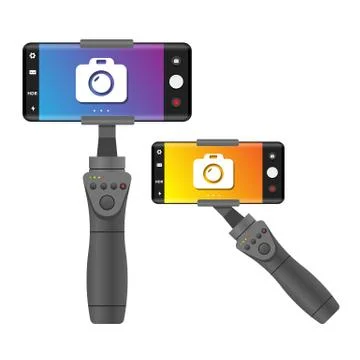 Stabilizer for smartphone device mobile and smart phone Illustration Vector Stock Illustration