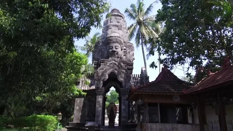 Stabilizer Walking Shot of Temple in Indonesia Stock Footage 131151709