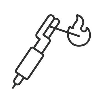 Stable arc ignition and welding, icon in line design. stable arc ignition Illustrazione stock