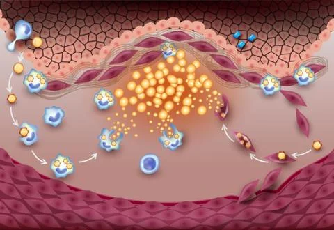 Stable atherosclerotic plaque Illustrazione stock
