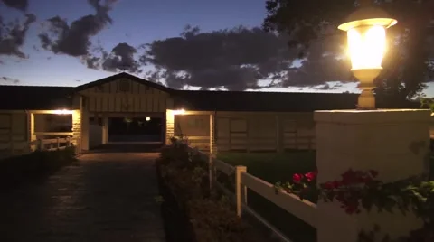 Stable, barn, barn-house, sunset Stock Footage 42677700
