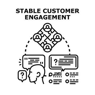 Stable customer engagement concept improving business strategy Stock Illustration