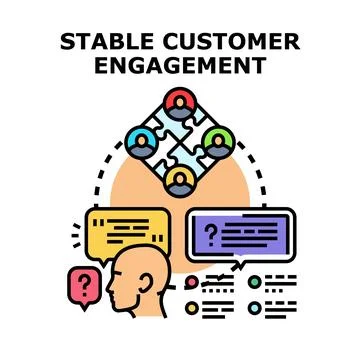 Stable customer engagement concept improving business strategy Stock Illustration
