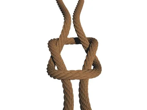 Stable double knot for fastening Stock Illustration