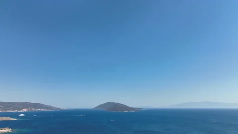 Stable drone video bodrum sea view Stock Footage 235442968