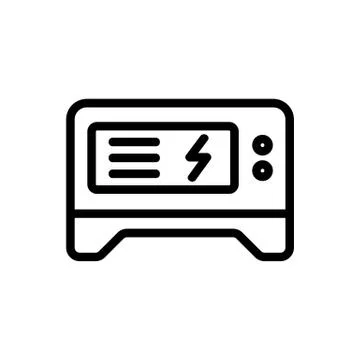 Stable electric generator icon vector outline illustration Illustrazione stock