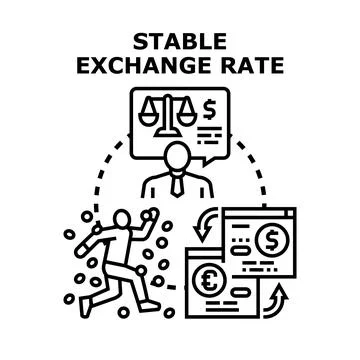Stable exchange rate concept for currency exchange finance Stock Illustration