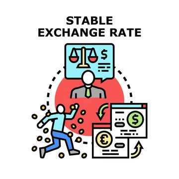 Stable exchange rate concept for currency exchange finance Stock Illustration