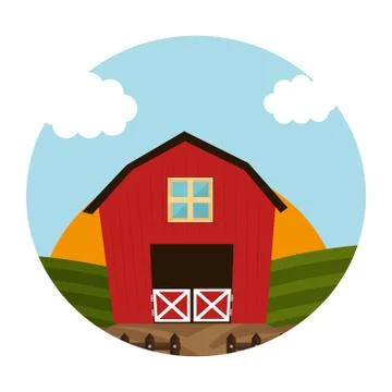 Stable farm building icon Ilustración de archivo