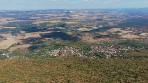 Stable hover drone shot over Pavolche Bulgaria 스톡 동영상 346412254
