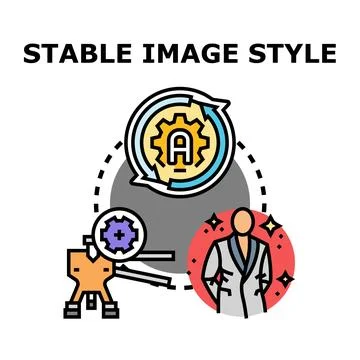 Stable image style processing and artificial intelligence concept Stock Illustration