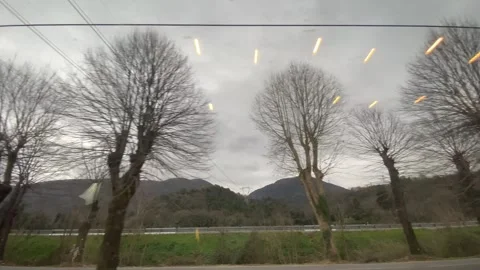 Stable moving shot of empty streets during covid times in Italy autumn dry Stock Footage 266900947