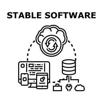 Stable software development cycle and cloud data sync Stock-Illustration