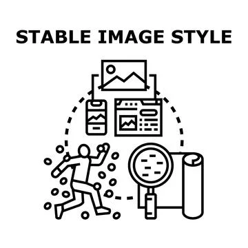Stable visual style developing digital content concept Stock Illustration