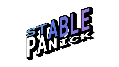 STABLE vs PANICK, 3D Text Animation in Isometric View with Opposite Word Motion Stock Footage 314264042
