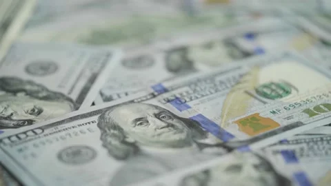 Stack of 100 dollar bills. Stock Footage 166906646