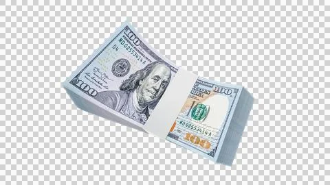 A stack of 100-dollar bills. Foto stock