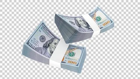 A stack of 100-dollar bills. Stock Photos