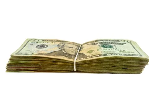 Stack of $20  bills Foto stock