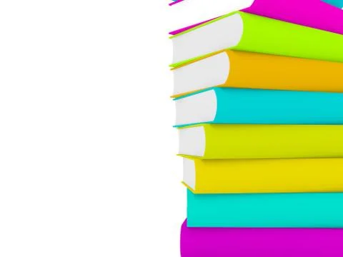 Stack of 3d books with multiple cover Stock-Illustration