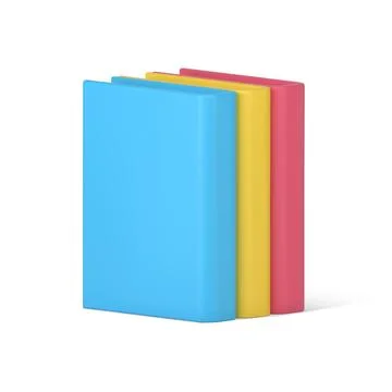 Stack of 3d hardcover books. Volumetric literature with pink cover Stock Illustration