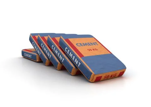 Stack of 50kg cement packs isolated on a white background Stockillustratie