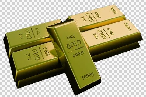 Stack of 9999 pure gold bars, each weighing 1000g. Stock Illustration