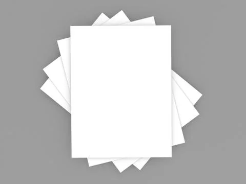A stack of A4 paper on a gray background. Stock Illustration