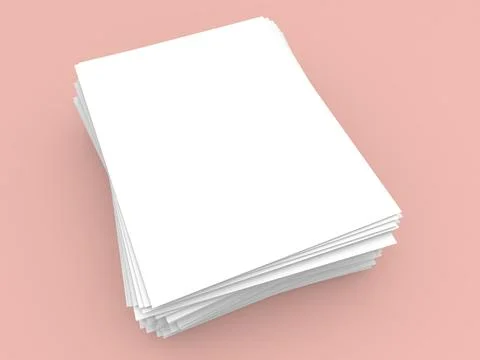 Stack of A4 paper on orange background. Stock-Illustration