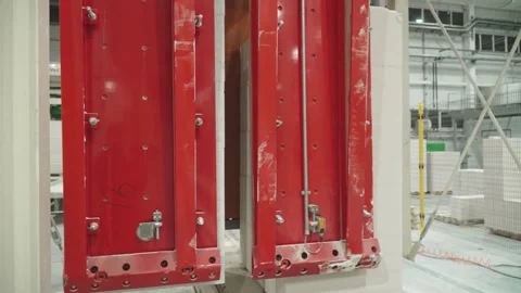 A stack of aerated concrete blocks Video stock 312621799