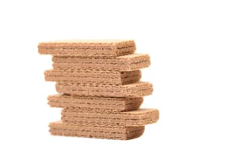  Stack of afers with chocolate. Stack of afers with chocolate. Isolated on... Foto stock
