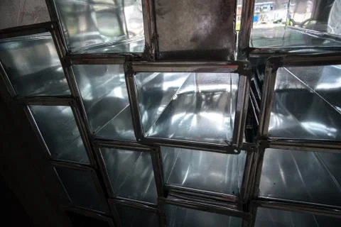 Stack of Air Con Ducts Foto stock