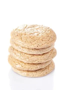 Stack of almond cookies isolated Foto stock