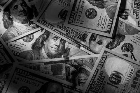 Stack of American banknotes Stock Photos