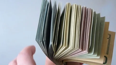 Stack of american dollars Stock Footage 84923577