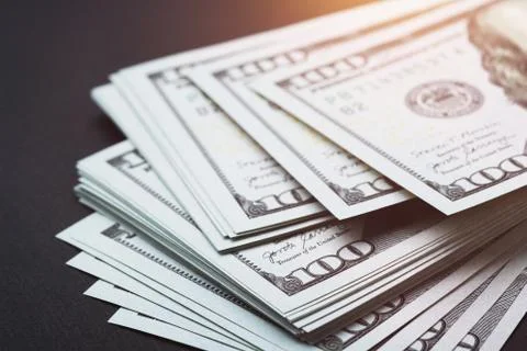 Stack of American dollars. Stock Photos