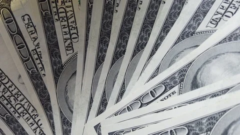 Stack of american dollars on urban background. A lot of American dollars on t Stock Footage 111160770