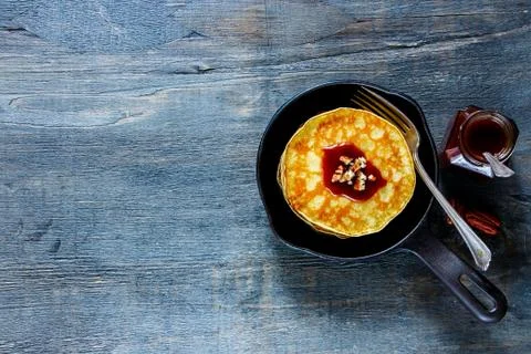 Stack of american pancakes Stock Photos