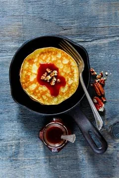 Stack of american pancakes Stock Photos