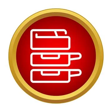 Stack of ammunition clips vector icon on red background Stock Illustration