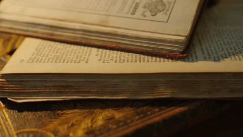 Stack Of Ancient Books Stock Footage 284879592