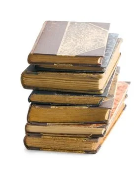 Stack of ancient books stack of ancient books on white background Copyrigh... 写真素材