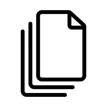 A stack and many documents or a selection of several outline icon isolated on Stock Illustration