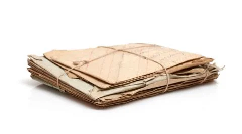 Stack of antique mail Fotos Stock