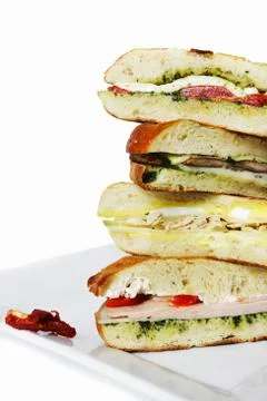 Stack of Assorted Sandwiches 스톡 사진